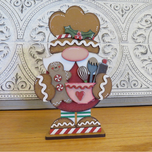 Gingerbread Baking Gnome Shelf Sitter