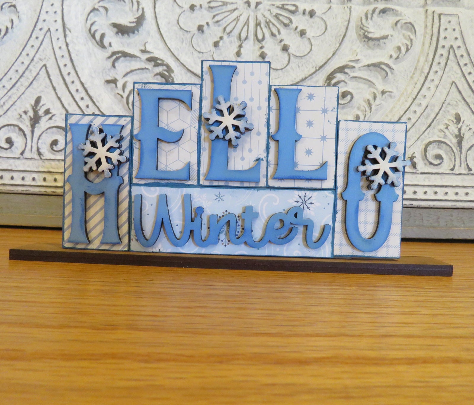 DIY Wood Block 'Hello Winter'
