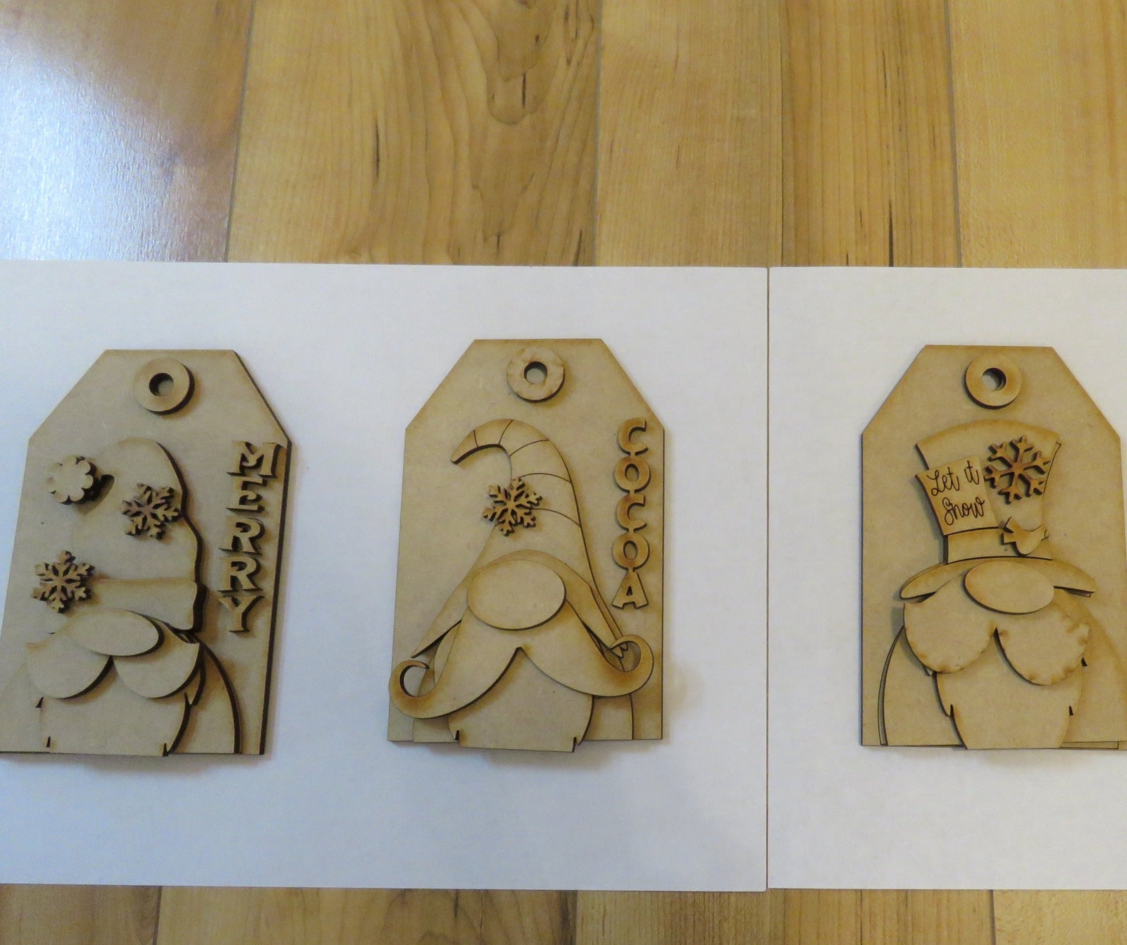 DIY Christmas Tag Ornaments - Gnomes