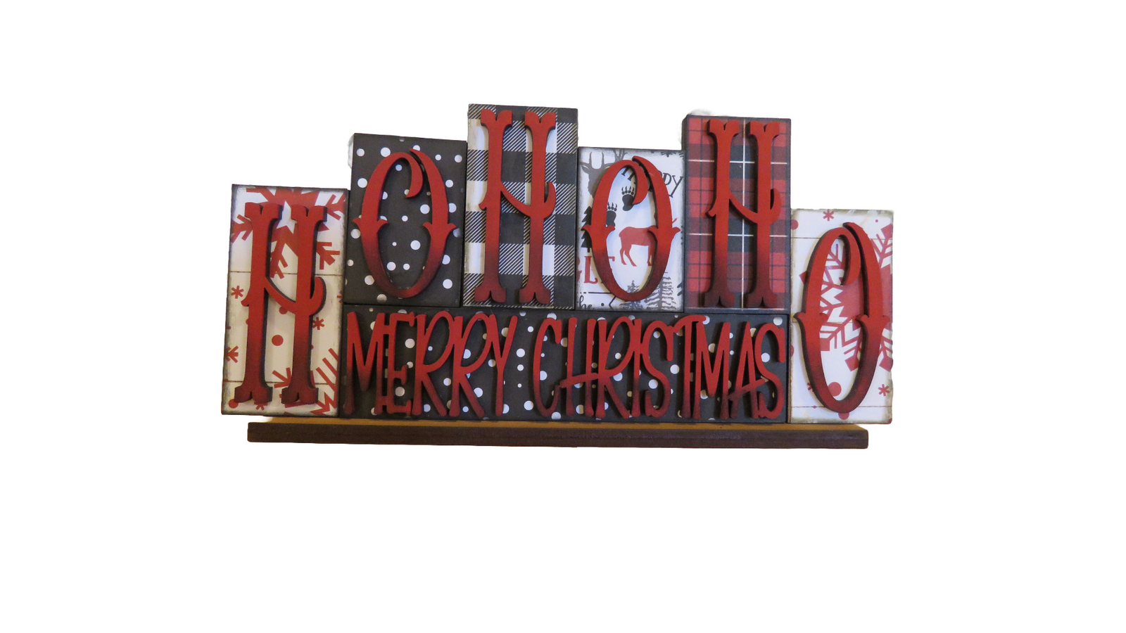 DIY Wood Block Ho-Ho-Ho